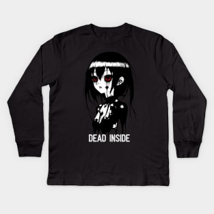 Dead Inside Emo Girl Kids Long Sleeve T-Shirt